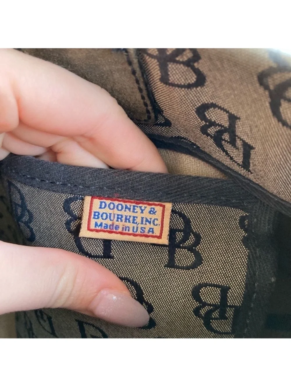 DOONEY & BOURKE Signature Y2K Monogram tote Satchel Black Grey